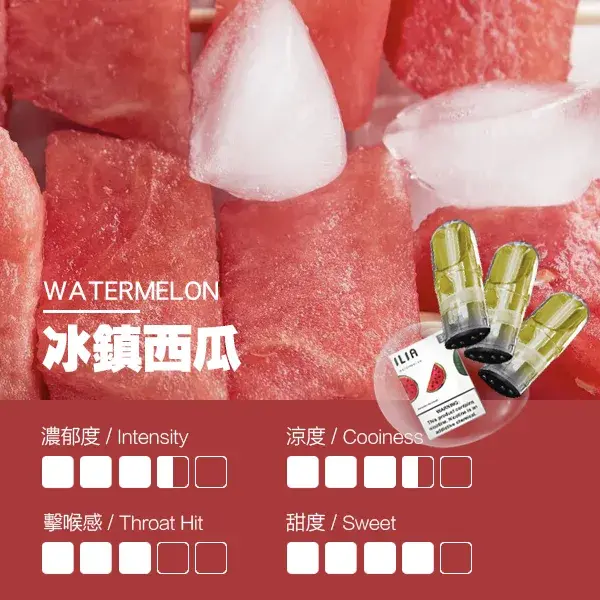 ILIA煙彈瓷芯霧化彈冰鎮西瓜口感webp LANATOP 台灣官方選物店|電子霧化器主機煙彈與一次性現貨
